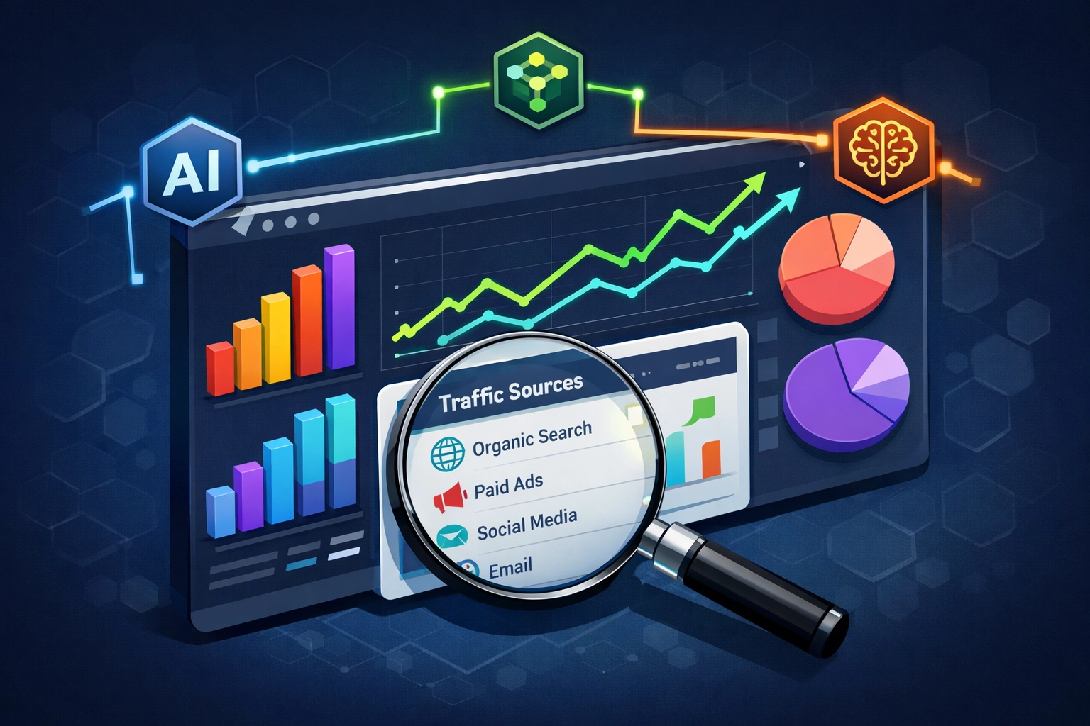 Analytics dashboard tracking AI search visibility and GEO performance for Chattanooga websites.
