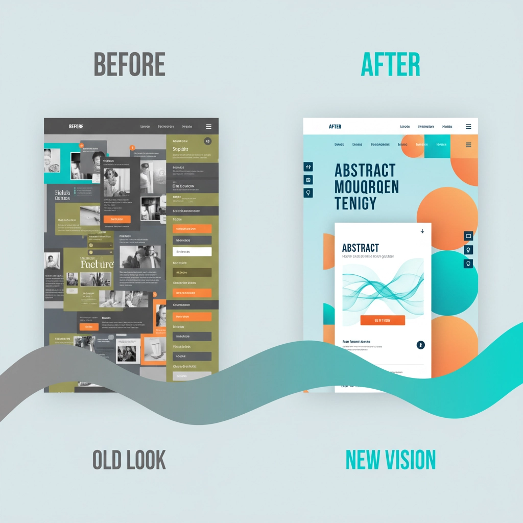 Outdated website design vs modern professional site