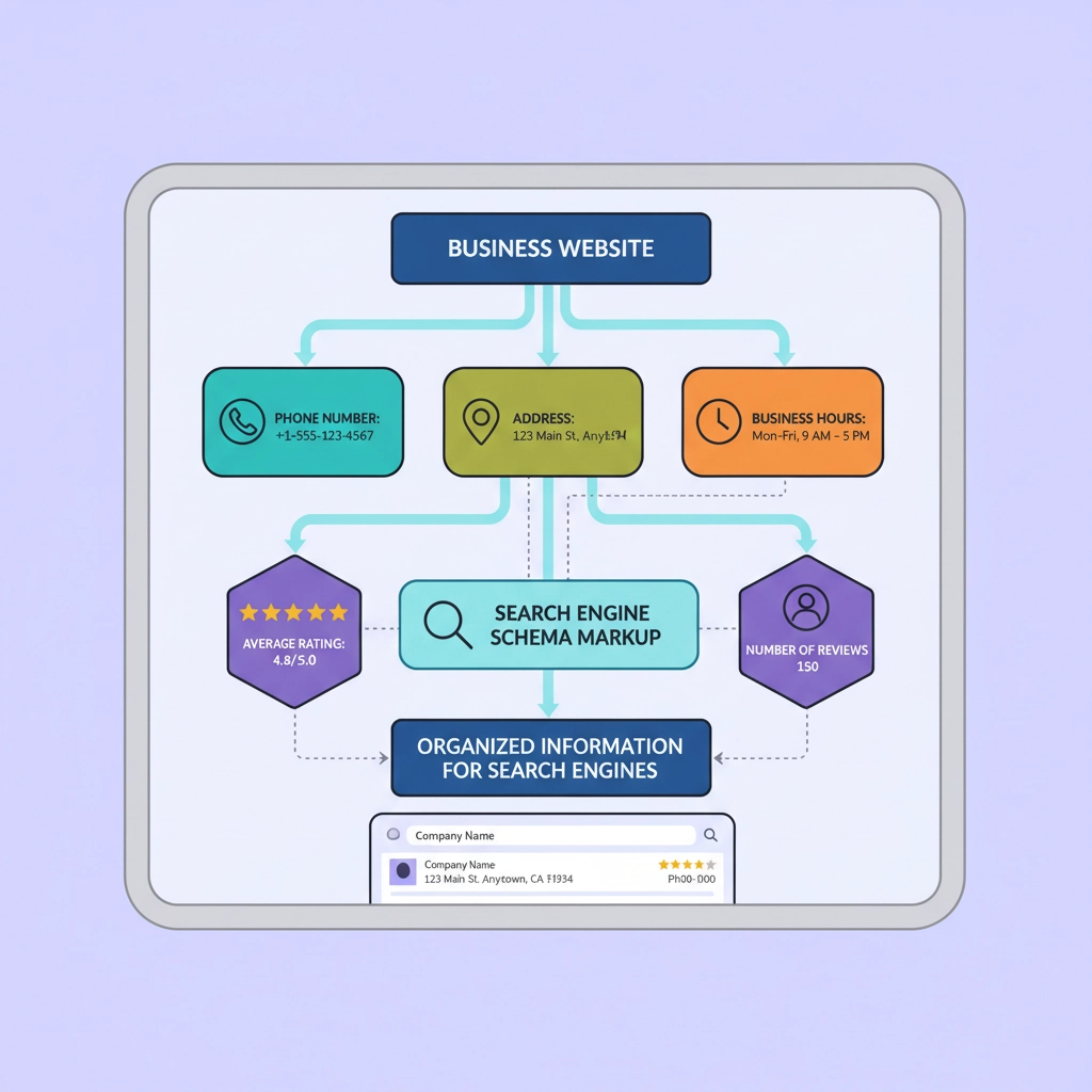 Schema markup code implementation showing structured data for a Chattanooga local business website